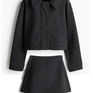 H&M Dark Gray Jersey Skirt Set